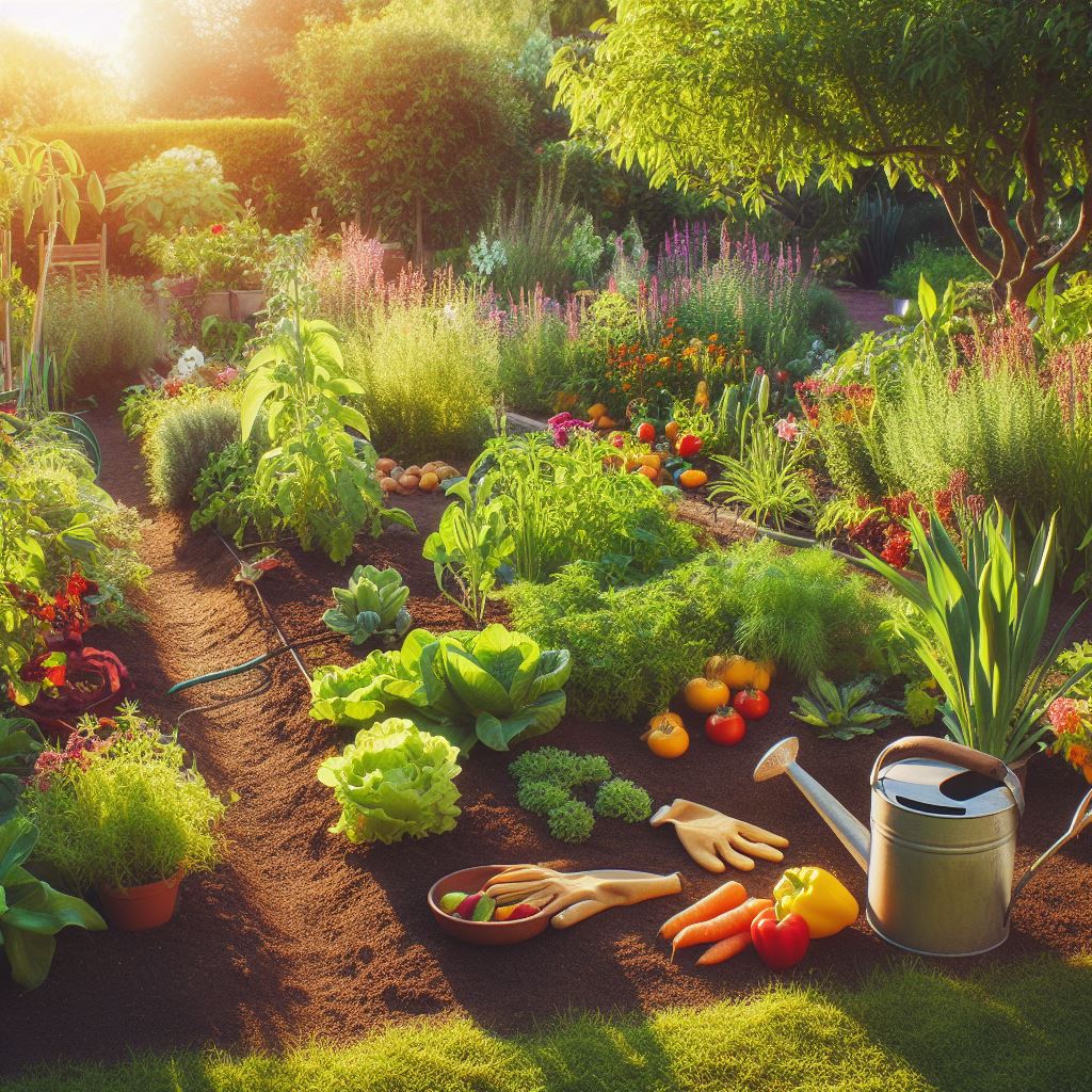 An assortment of colorful organic vegetables, freshly harvested from a garden